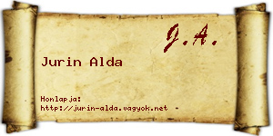 Jurin Alda névjegykártya